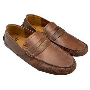 Clarks Collection Brown Leather Slip On Comfort Driving Penny Loafer Men 9.5